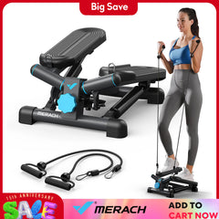 Mini Stepper CoreForge™ – Cardio en Casa con Bandas de Resistencia y Movimiento Twist
