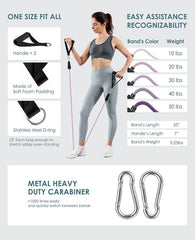 Barra de Entrenamiento CoreForge™ con Bandas – Gimnasio Completo para Fuerza y Tonificación