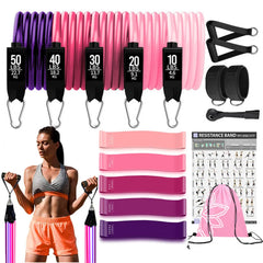 Barra de Entrenamiento CoreForge™ con Bandas – Gimnasio Completo para Fuerza y Tonificación