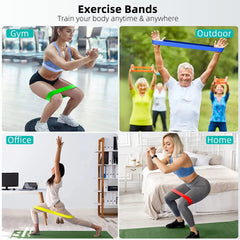 Barra de Entrenamiento CoreForge™ con Bandas – Gimnasio Completo para Fuerza y Tonificación