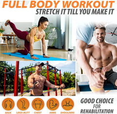 Barra de Entrenamiento CoreForge™ con Bandas – Gimnasio Completo para Fuerza y Tonificación