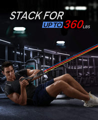 Barra de Entrenamiento CoreForge™ con Bandas – Gimnasio Completo para Fuerza y Tonificación