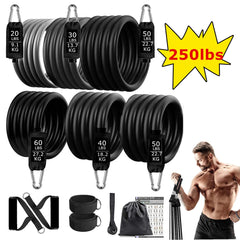 Barra de Entrenamiento CoreForge™ con Bandas – Gimnasio Completo para Fuerza y Tonificación