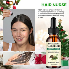 Aceite de Ricino y Romero para el Cabello | Estimula el Crecimiento y Reduce la Caída