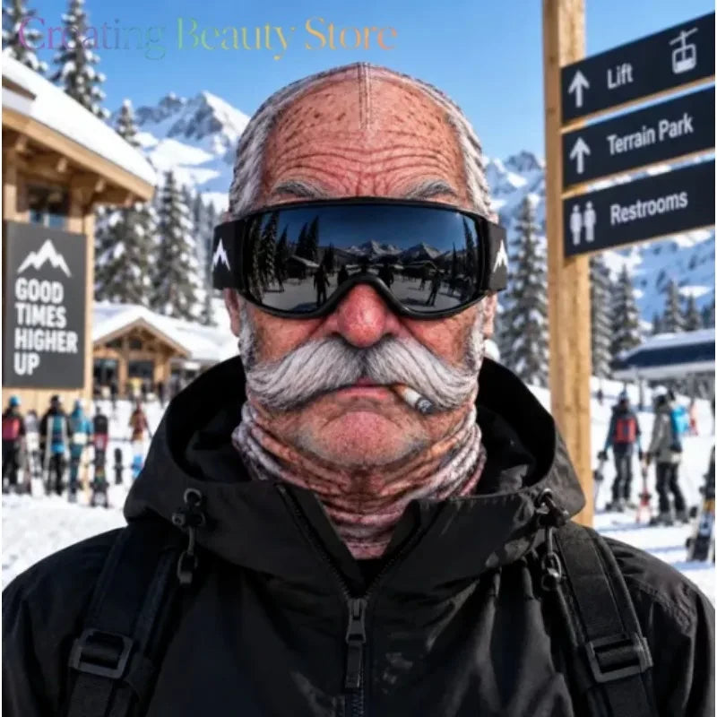 Embroidered Face Ski Mask