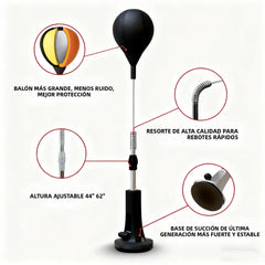 Saco de Boxeo Cobra CoreForge™ – Bolsa de Reflejos Ajustable para Toda la Familia
