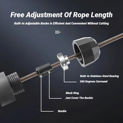 Comba de Saltar CoreForge™ – Cable de Acero con Rodamiento 360° y Mango Antideslizante